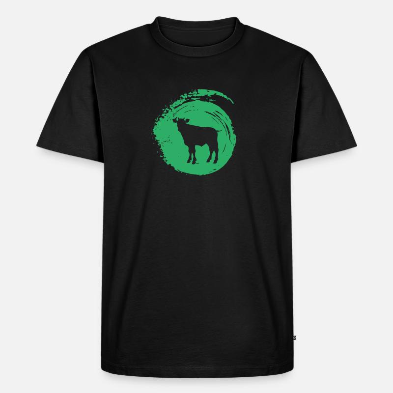 Rind Bauer Kuh - Männer Premium Bio T-Shirt - Schwarz