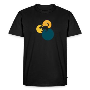 Fabeltier Einhorn Fabelwesen - Männer Premium Bio T-Shirt - Schwarz - Vorne - Nico (187cm)