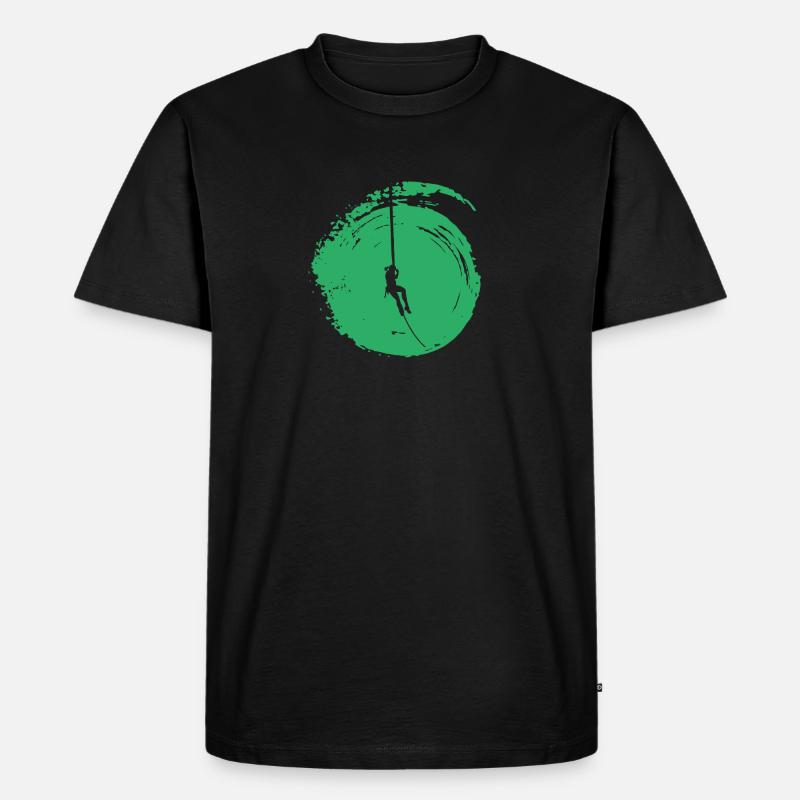 Bergsteiger Kletterer Bergsteigen - Männer Premium Bio T-Shirt - Schwarz