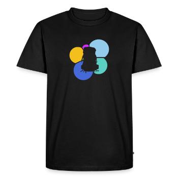 Randonnée Randonnée Randonnée - T-shirt Premium bio Homme - noir - Devant - Nico (187cm)