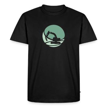 Ouvrier du bâtiment Conducteur d’excavatrice de chantier - T-shirt Premium bio Homme - noir - Devant - Nico (187cm)