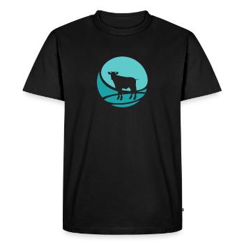 Lait Lait de bœuf - T-shirt Premium bio Homme - noir - Devant - Nico (187cm)