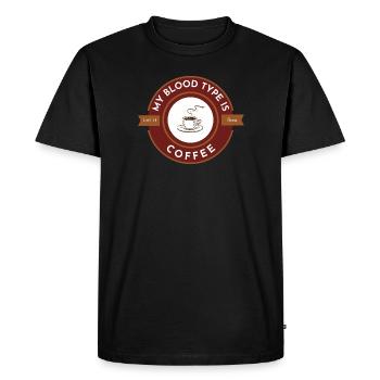 My blood type is coffee, let it flow - Men's Premium Organic T-Shirt - black - Front - Nico (187cm)