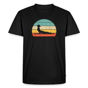 Yoga Pose - Männer Premium Bio T-Shirt - Schwarz - Vorne - Nico (187cm)
