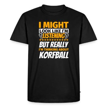 Korfball funny gift - Men's Premium Organic T-Shirt - black - Front - Nico (187cm)