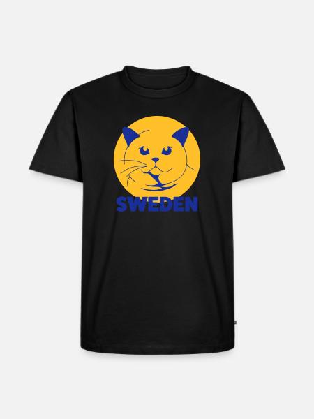 Britisch Kurz SCHWEDEN - Männer Premium Bio T-Shirt - Schwarz