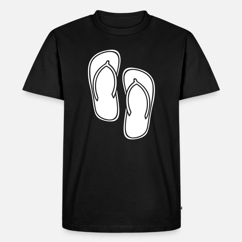 flip flops symbol icon - Männer Premium Bio T-Shirt - Schwarz