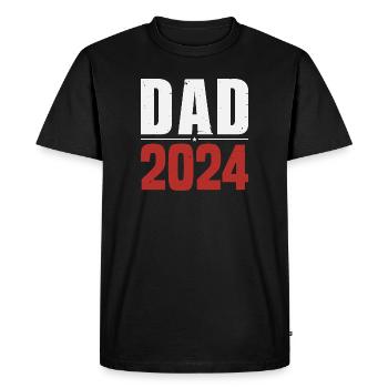 Papa 2024 - Cadeau pour la paternité - T-shirt Premium bio Homme - noir - Devant - Nico (187cm)