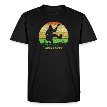 Open Air Rocks - Gitarrist - Männer Premium Bio T-Shirt - Schwarz - Vorne - Nico (187cm)