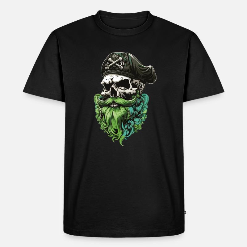 Old man with beard and hat - Men's Premium Organic T-Shirt - black