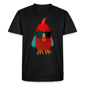 Poulet rouge frais fort - T-shirt Premium bio Homme - noir - Devant - Nico (187cm)