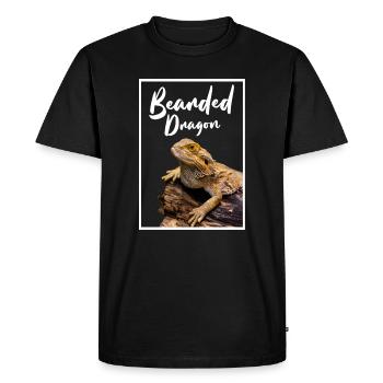 Bearded Dragon Reptile Keeper Modern Geometric - Men's Premium Organic T-Shirt - black - Front - Nico (187cm)