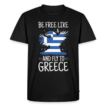 Grèce Drapeau Hellas Athènes Drapeau grec - T-shirt Premium bio Homme - noir - Devant - Nico (187cm)