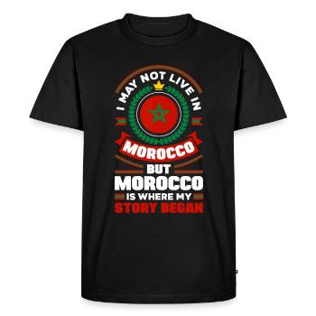Morocco Moroccan Morocco Flag Quote - Men's Premium Organic T-Shirt - black - Front - Nico (187cm)