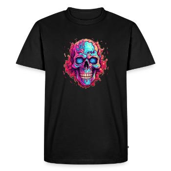Crazy Skull - Colorful Skull - Men's Premium Organic T-Shirt - black - Front - Nico (187cm)