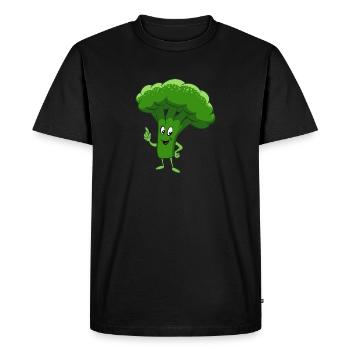 Brocoli, Légumes, Végétarien, Végétalien - T-shirt Premium bio Homme - noir - Devant - Nico (187cm)