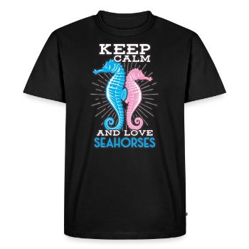 Hippocampe - T-shirt Premium bio Homme - noir - Devant - Nico (187cm)