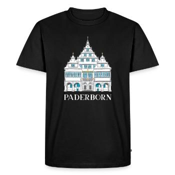 Paderborn, Hôtel de ville historique, Allemagne - T-shirt Premium bio Homme - noir - Devant - Nico (187cm)