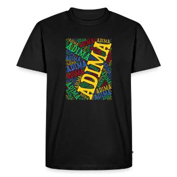 Adima nuage de mots collage mot art t-shirt - T-shirt Premium bio Homme - noir - Devant - Nico (187cm)