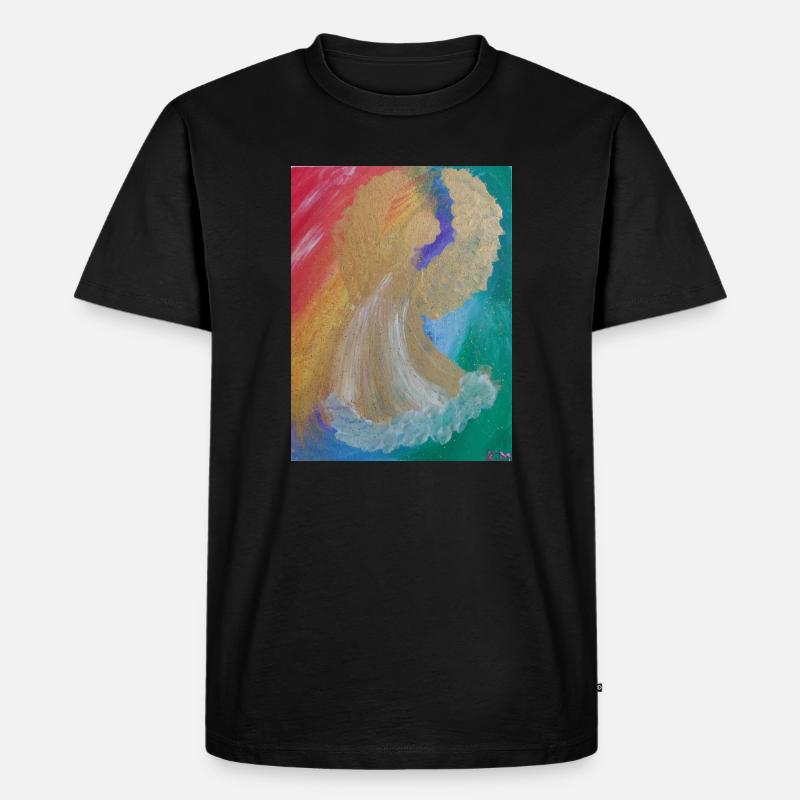 Regenbogenengel - Engel des Einklangs - Engelbild - Männer Premium Bio T-Shirt - Schwarz