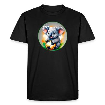 Mignon koala australien avec ballon de football - T-shirt Premium bio Homme - noir - Devant - Nico (187cm)