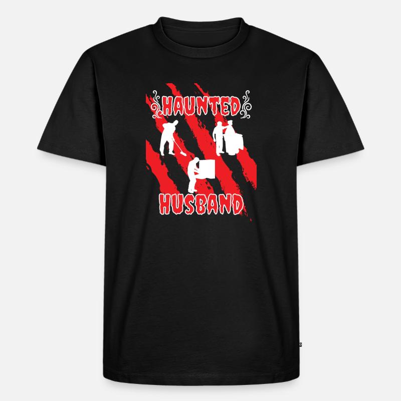 Husband Haunted - Männer Premium Bio T-Shirt - Schwarz