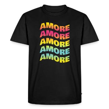 t-shirt amour Liebe amour t-shirt idée cadeau - T-shirt Premium bio Homme - noir - Devant - Nico (187cm)