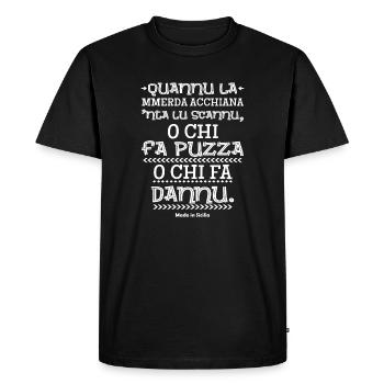 T-shirt Sicile proverbe sicilien aphorisme - T-shirt Premium bio Homme - noir - Devant - Nico (187cm)