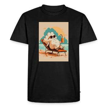Conception de vacances relaxantes à la plage de pop-corn - T-shirt Premium bio Homme - noir - Devant - Nico (187cm)