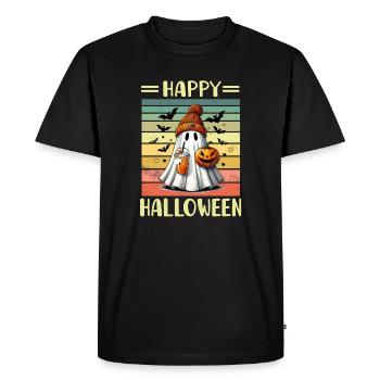 Halloween Ghost - Men's Premium Organic T-Shirt - black - Front - Nico (187cm)