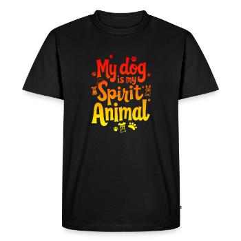 MON CHIEN EST MON ANIMAL SPIRITUEL - T-shirt Premium bio Homme - noir - Devant - Nico (187cm)
