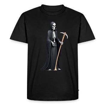 Grim Reaper Mort Halloween Squelette effrayant - T-shirt Premium bio Homme - noir - Devant - Nico (187cm)
