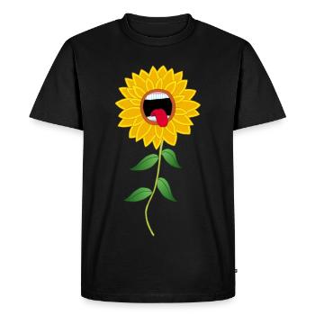 Fleur de tournesol hurleur - T-shirt Premium bio Homme - noir - Devant - Nico (187cm)
