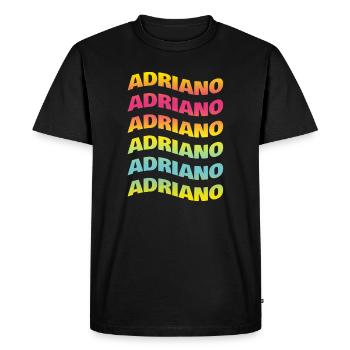 T-shirt Adriano t-shirt effet vague - T-shirt Premium bio Homme - noir - Devant - Nico (187cm)