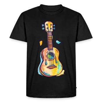 Ukulélé Look Bande Dessinée - T-shirt Premium bio Homme - noir - Devant - Nico (187cm)
