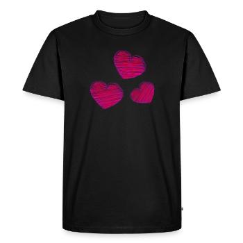 CŒUR. PAPA. MAMAN. NOEL. NOËL. EVJF. BEBE. ENFANT. - T-shirt Premium bio Homme - noir - Devant - Nico (187cm)