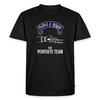 Papa et fils L’équipe parfaite Fête des pères Anniversaire - T-shirt Premium bio Homme - noir - Devant - Nico (187cm)