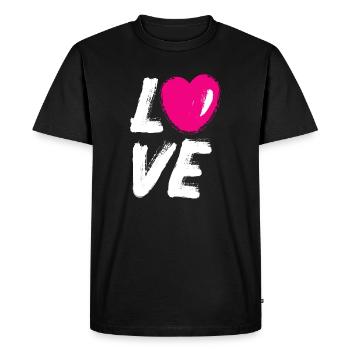 Love Love Heart Pink Wedding Comic Brush J’adore - T-shirt Premium bio Homme - noir - Devant - Nico (187cm)