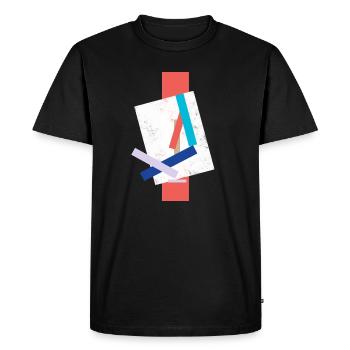 Accent sur la géométrie abstraite pour les étudiants en art - T-shirt Premium bio Homme - noir - Devant - Nico (187cm)