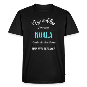 aujourd'hui j'me sens Koala - T-shirt Premium bio Homme - noir - Devant - Nico (187cm)