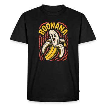 Drôle Boonana Ghost Banana - T-shirt Premium bio Homme - noir - Devant - Nico (187cm)