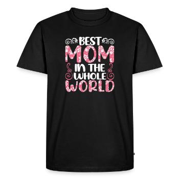 Floral Mother's Day greeting design - Men's Premium Organic T-Shirt - black - Front - Nico (187cm)