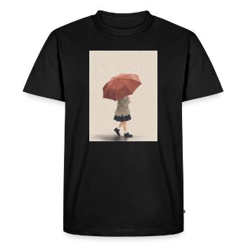 Garde d'Enfant sous Pluie - T-shirt Premium bio Homme - noir - Devant - Nico (187cm)