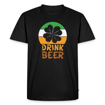 Boire de la bière irlandaise - T-shirt Premium bio Homme - noir - Devant - Nico (187cm)