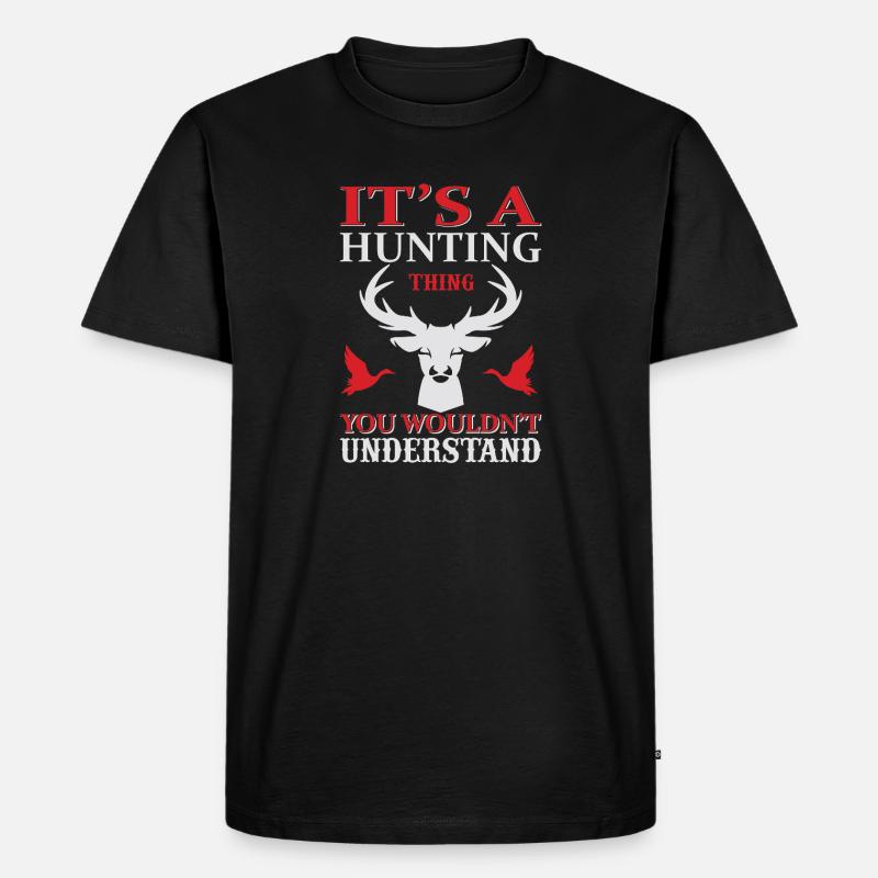 Es ist eine Sache unter Jägern - Männer Premium Bio T-Shirt - Schwarz