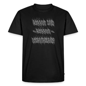 Les hommes difficiles choisissent le skateboard - T-shirt Premium bio Homme - noir - Devant - Nico (187cm)