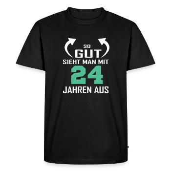 That's how good you look at 24 - Men's Premium Organic T-Shirt - black - Front - Nico (187cm)