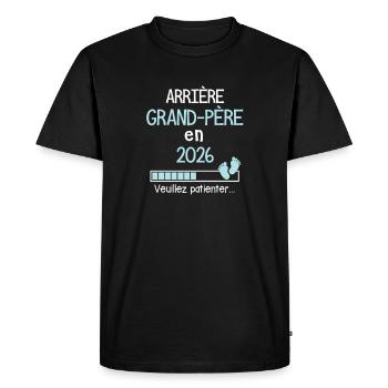Arrière Grand père en 2026 Cadeau Futur Papy - T-shirt Premium bio Homme - noir - Devant - Nico (187cm)