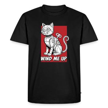 Wind Me Up Cat Robot - Men's Premium Organic T-Shirt - black - Front - Nico (187cm)