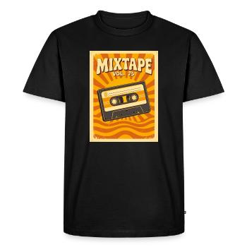 Illustration de mixtape rétro avec Warm Seventies - T-shirt Premium bio Homme - noir - Devant - Nico (187cm)